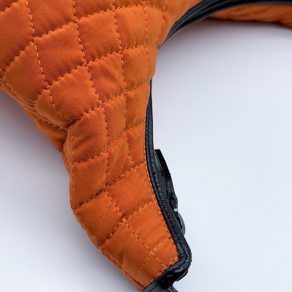 Vintage Bally Orange Quilted Hobo Shoulder Bag - Picture 9 of 16